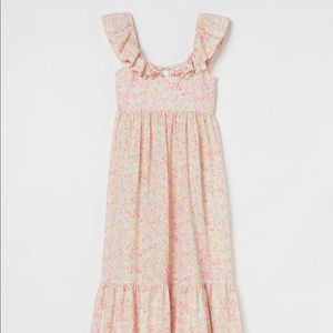 Long floral cotton dress/ flared H&M